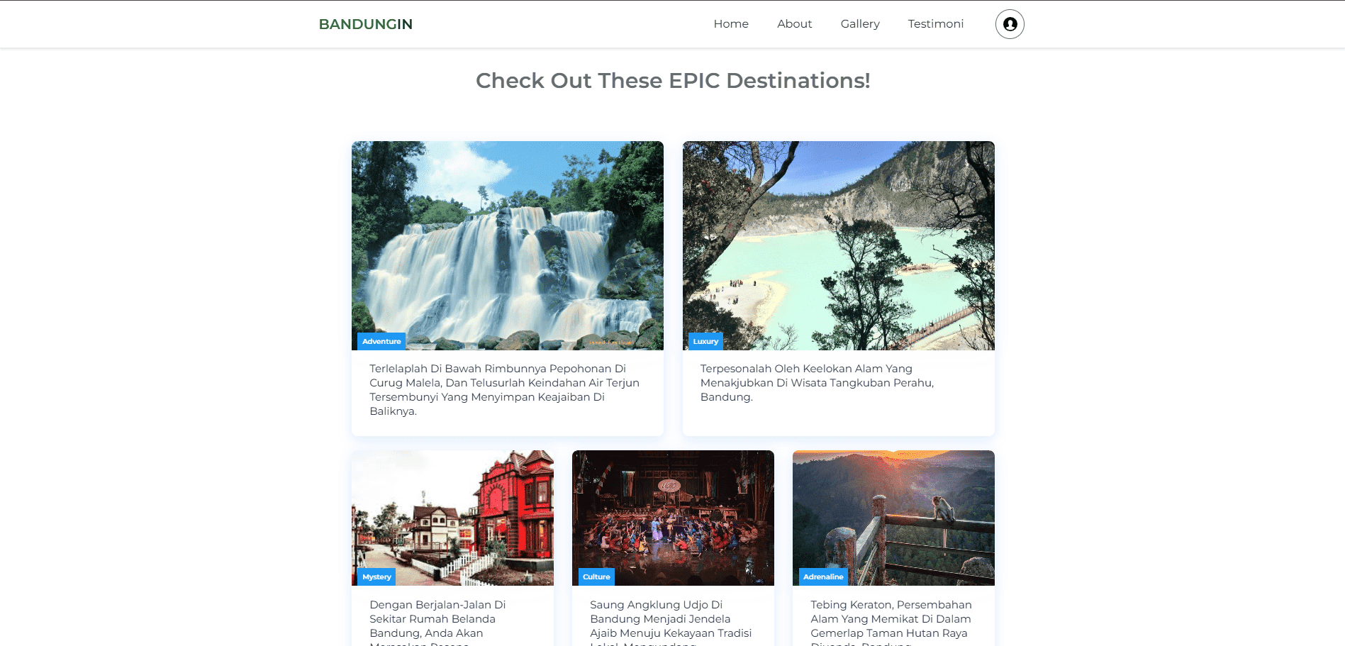 Tourism Website screenshot 2