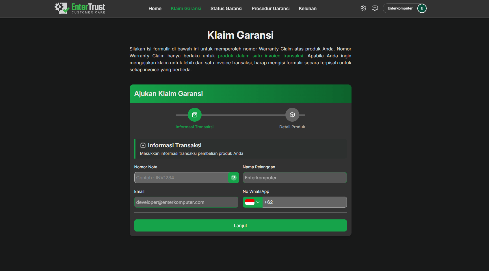 RMA Web screenshot 2