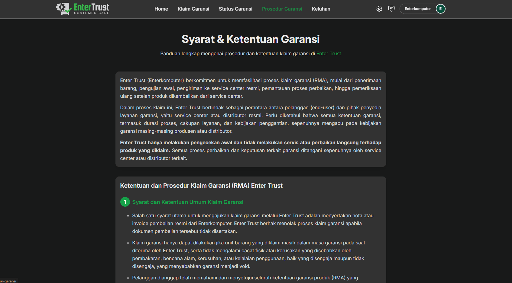 RMA Web screenshot 4